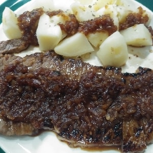 お肉やわらか♪シャリアピン風トンテキ